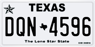TX license plate DQN4596