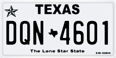 TX license plate DQN4601
