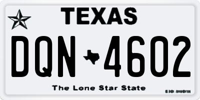 TX license plate DQN4602