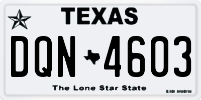 TX license plate DQN4603