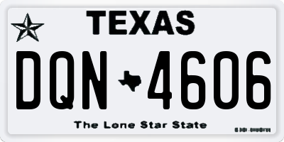 TX license plate DQN4606