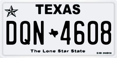 TX license plate DQN4608