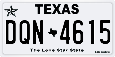 TX license plate DQN4615