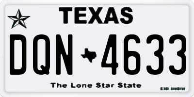 TX license plate DQN4633