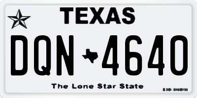 TX license plate DQN4640