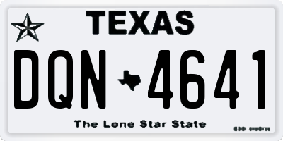 TX license plate DQN4641