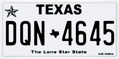 TX license plate DQN4645