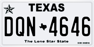 TX license plate DQN4646