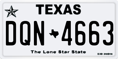 TX license plate DQN4663