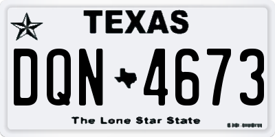 TX license plate DQN4673