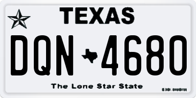 TX license plate DQN4680