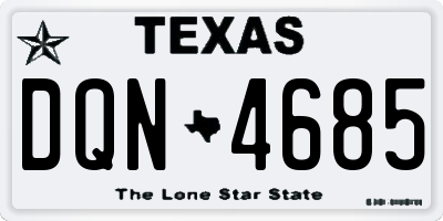 TX license plate DQN4685