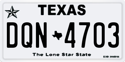 TX license plate DQN4703