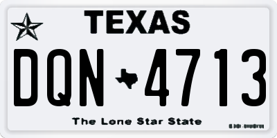 TX license plate DQN4713