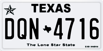 TX license plate DQN4716