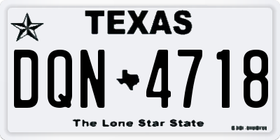 TX license plate DQN4718