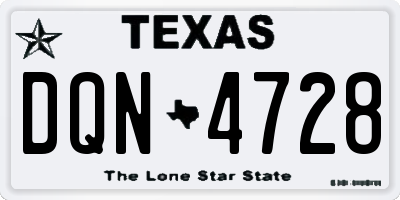 TX license plate DQN4728