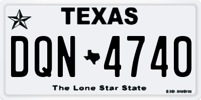 TX license plate DQN4740