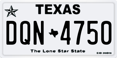 TX license plate DQN4750
