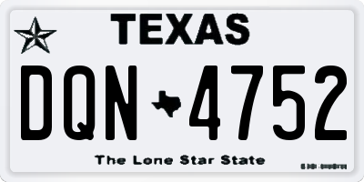 TX license plate DQN4752