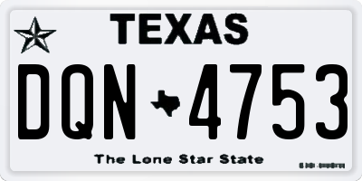 TX license plate DQN4753