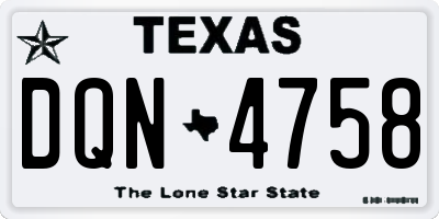 TX license plate DQN4758