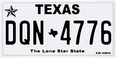 TX license plate DQN4776