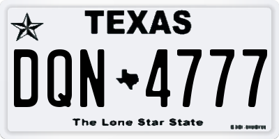 TX license plate DQN4777