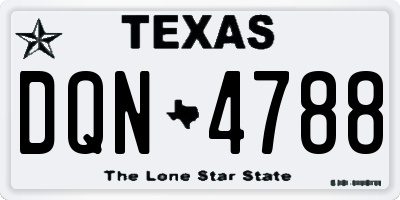TX license plate DQN4788