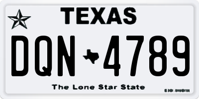 TX license plate DQN4789