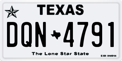 TX license plate DQN4791