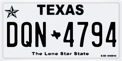 TX license plate DQN4794