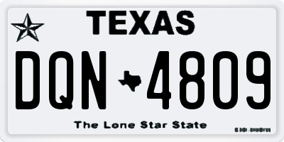 TX license plate DQN4809
