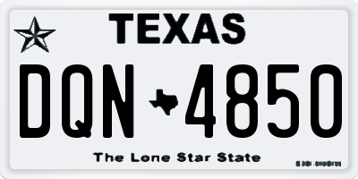 TX license plate DQN4850