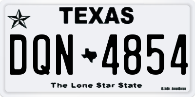 TX license plate DQN4854