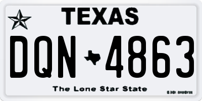 TX license plate DQN4863