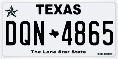 TX license plate DQN4865