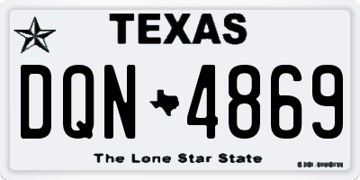 TX license plate DQN4869