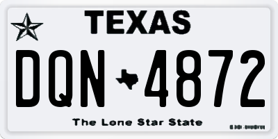 TX license plate DQN4872