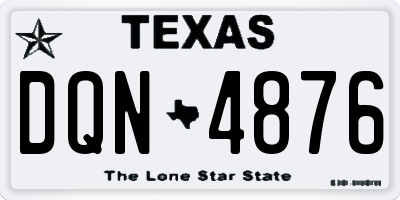TX license plate DQN4876