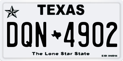 TX license plate DQN4902