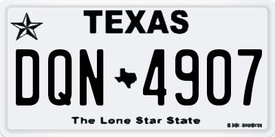 TX license plate DQN4907