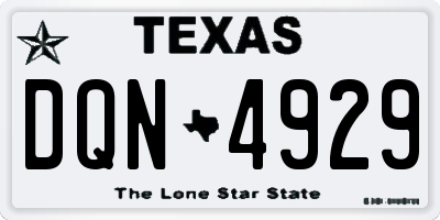 TX license plate DQN4929