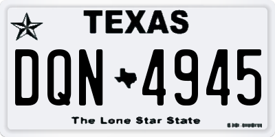 TX license plate DQN4945