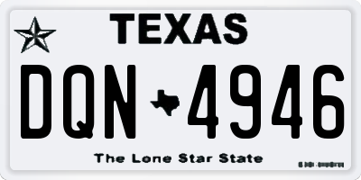 TX license plate DQN4946