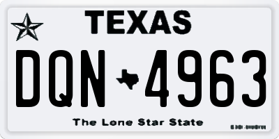 TX license plate DQN4963
