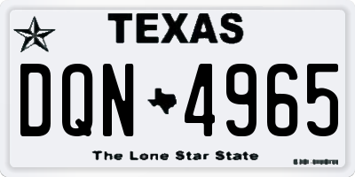 TX license plate DQN4965