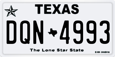 TX license plate DQN4993