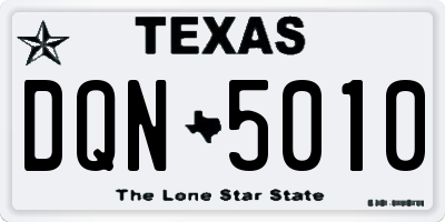 TX license plate DQN5010