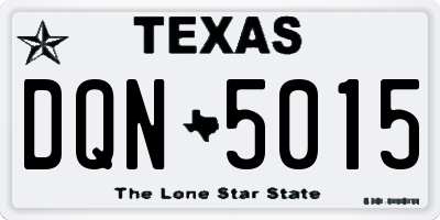 TX license plate DQN5015